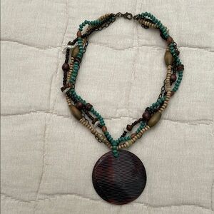 Multicolor Beaded Necklace with Pendant